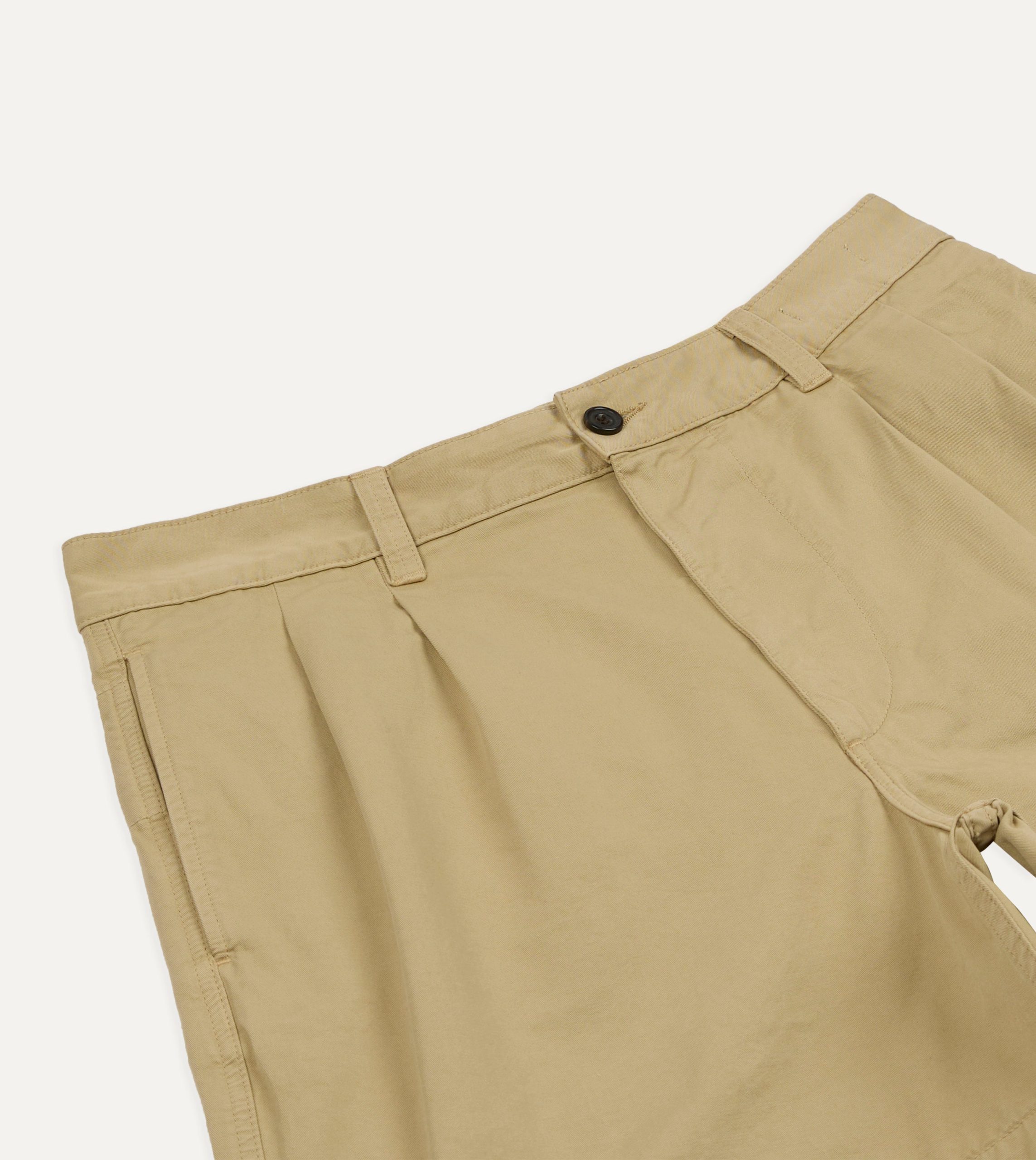 Putty Cotton Wide Leg Double-Pleat Shorts - Image 3