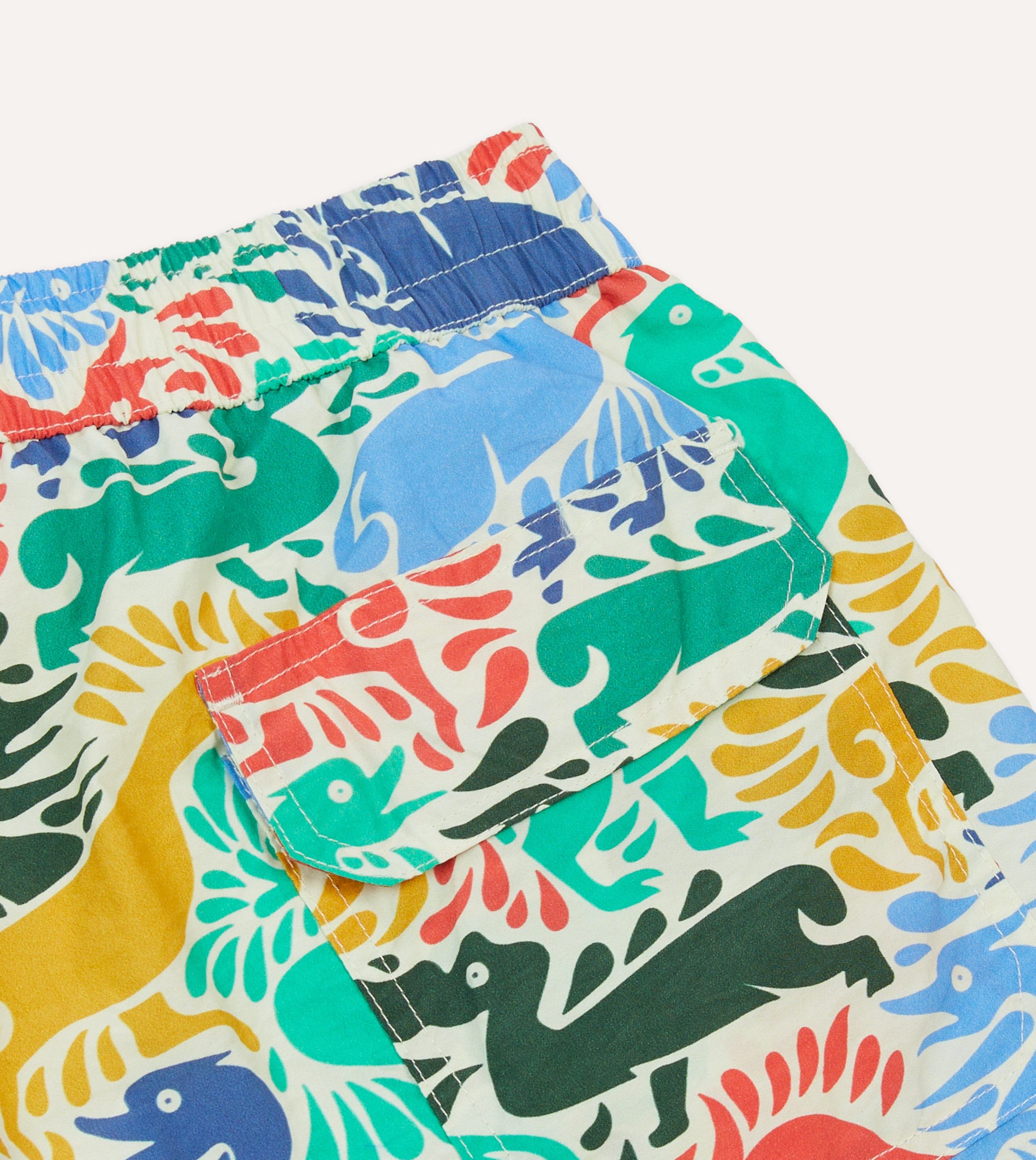 Ducks Print Nylon Drawstring Swim Shorts - Image 4