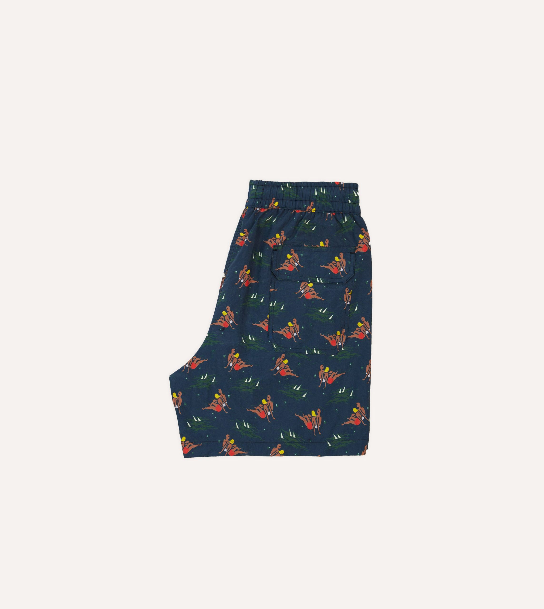 Bathers Print Nylon Drawstring Swim Shorts - Image 6