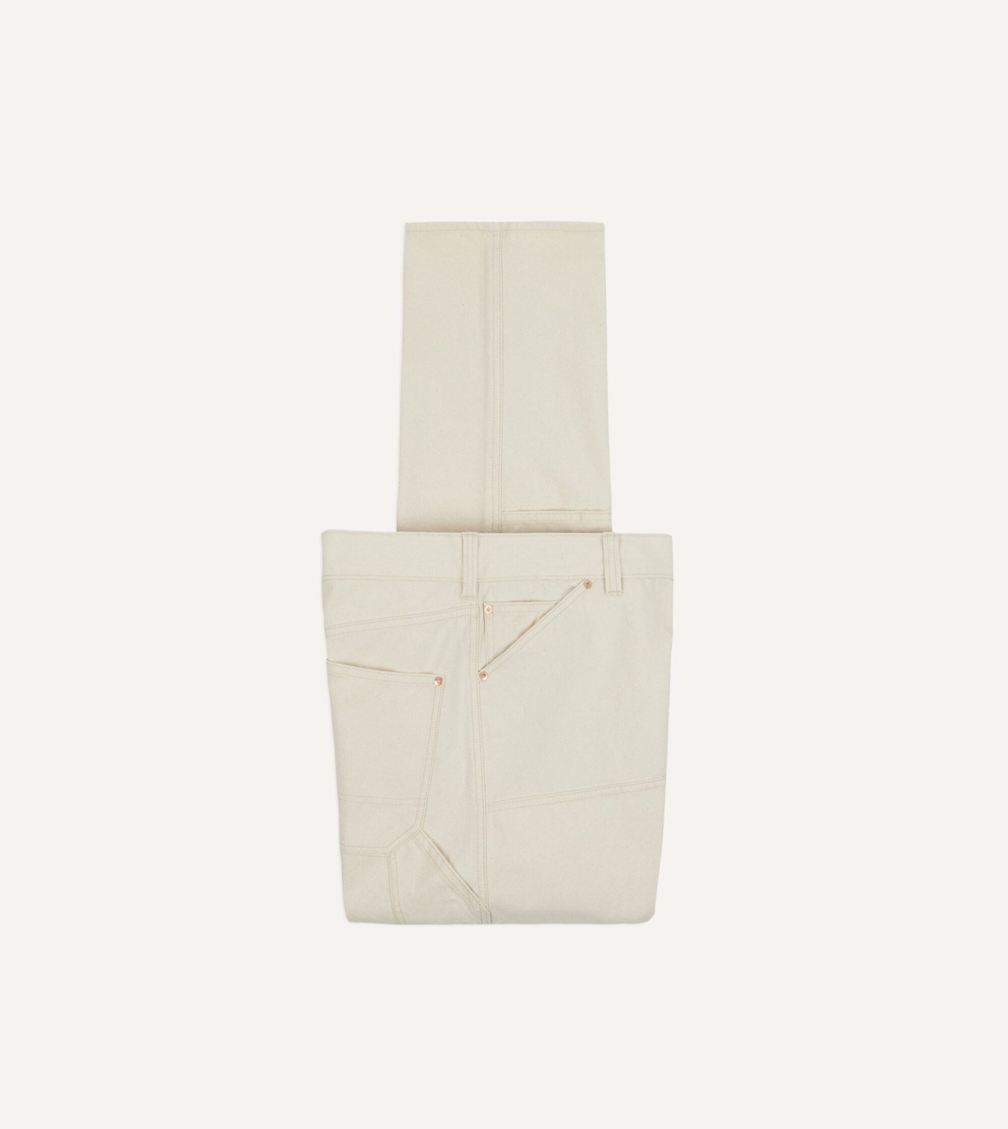 Ecru Cotton Canvas Carpenter Jeans