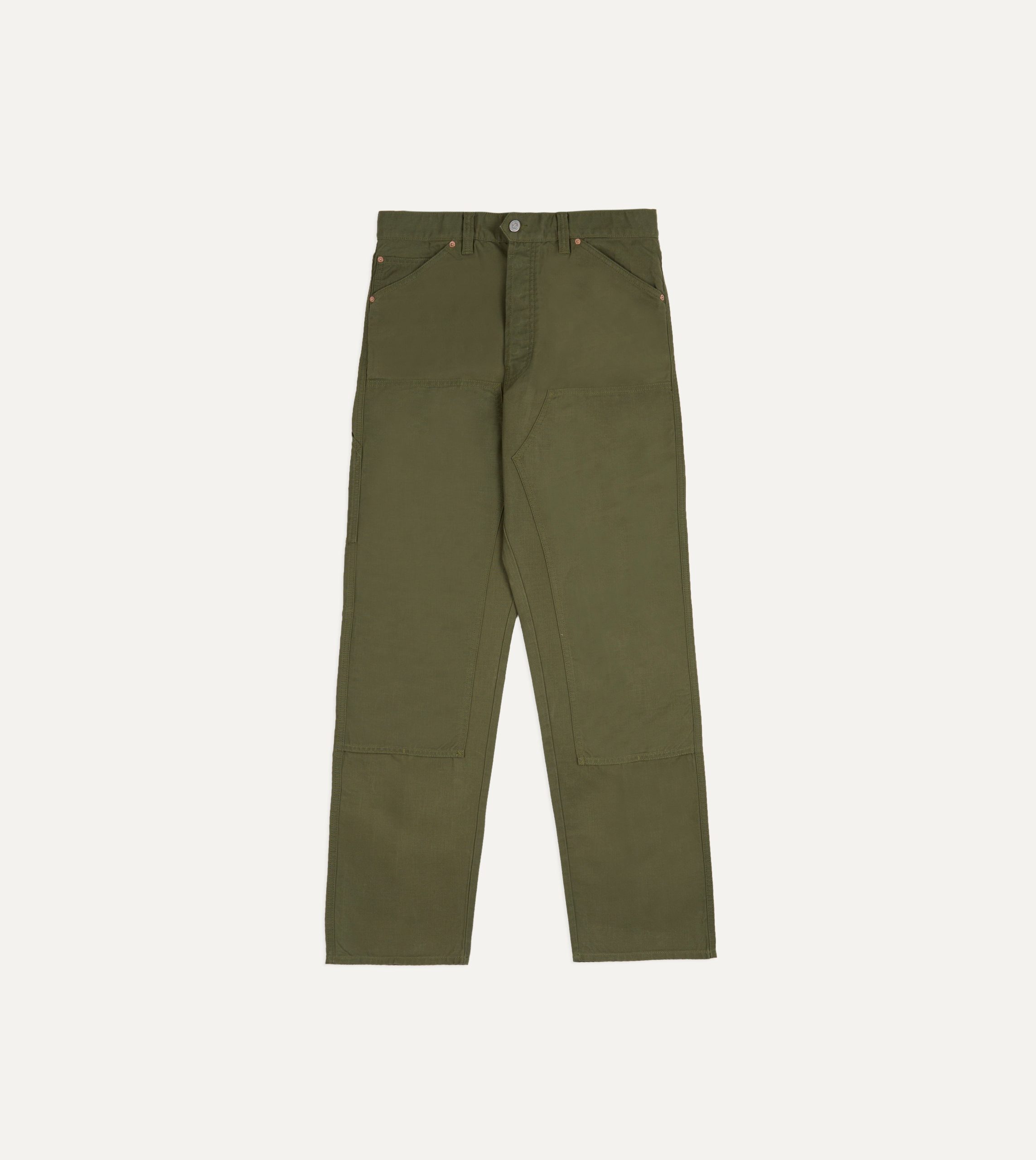 Olive Cotton Canvas Carpenter Pant - Image 3