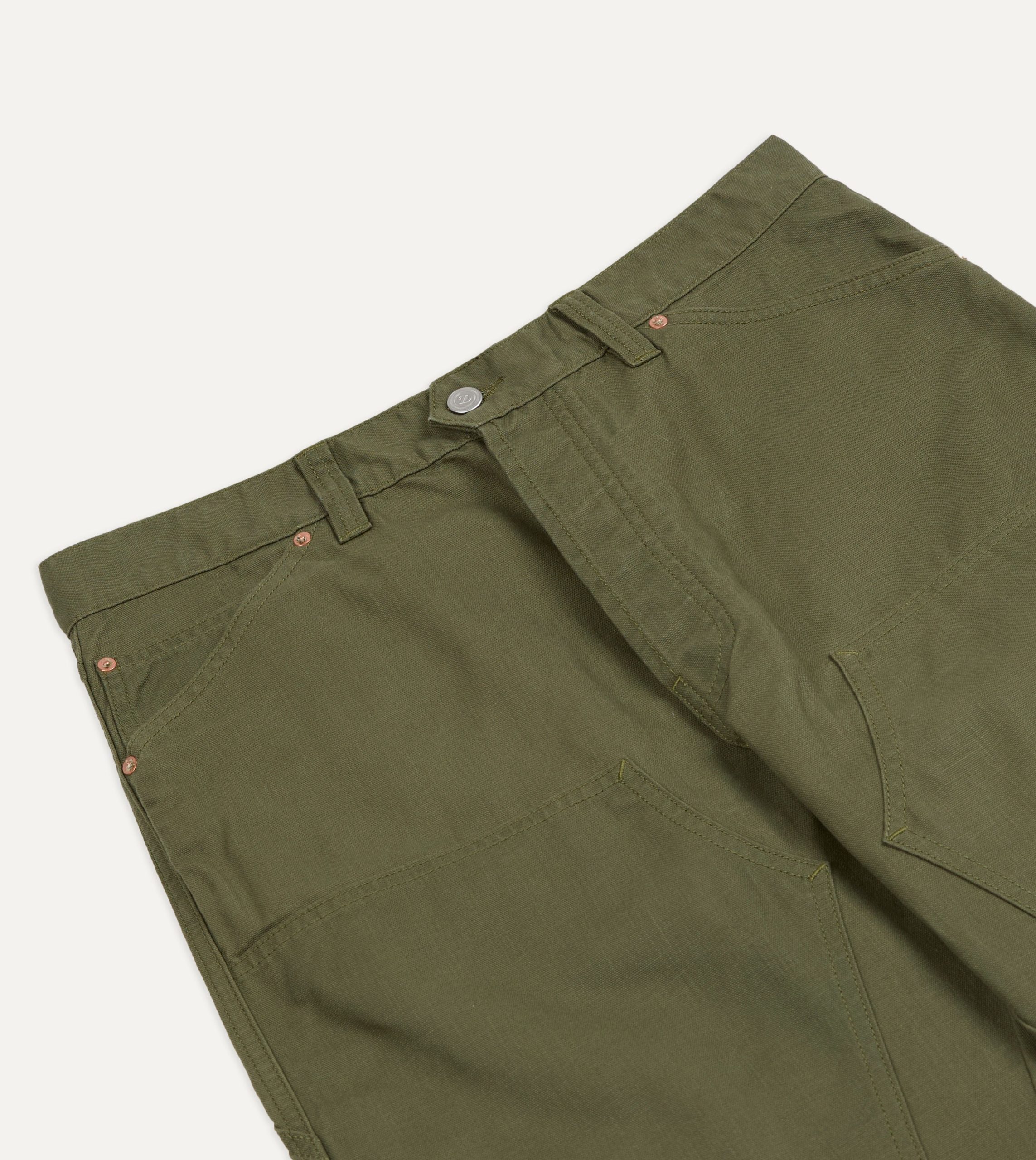 Olive Cotton Canvas Carpenter Pant - Image 4