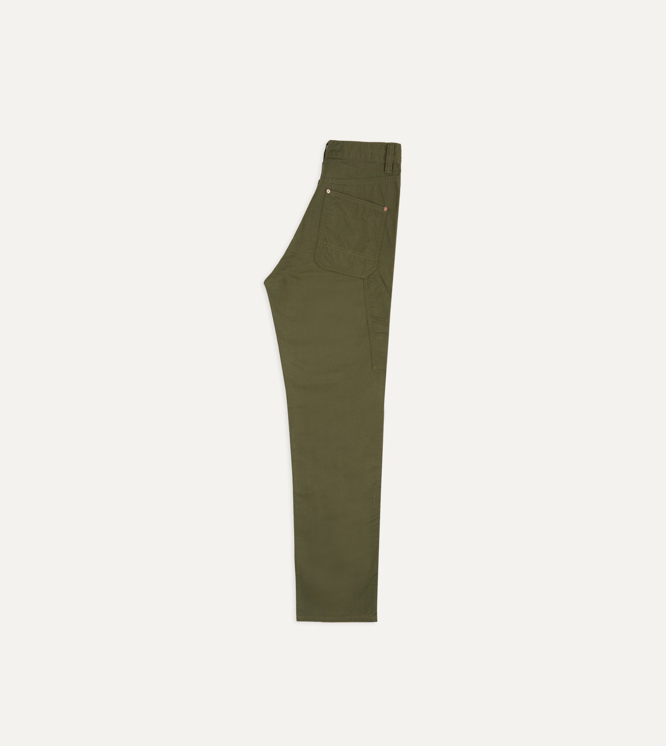 Olive Cotton Canvas Carpenter Pant - Image 6